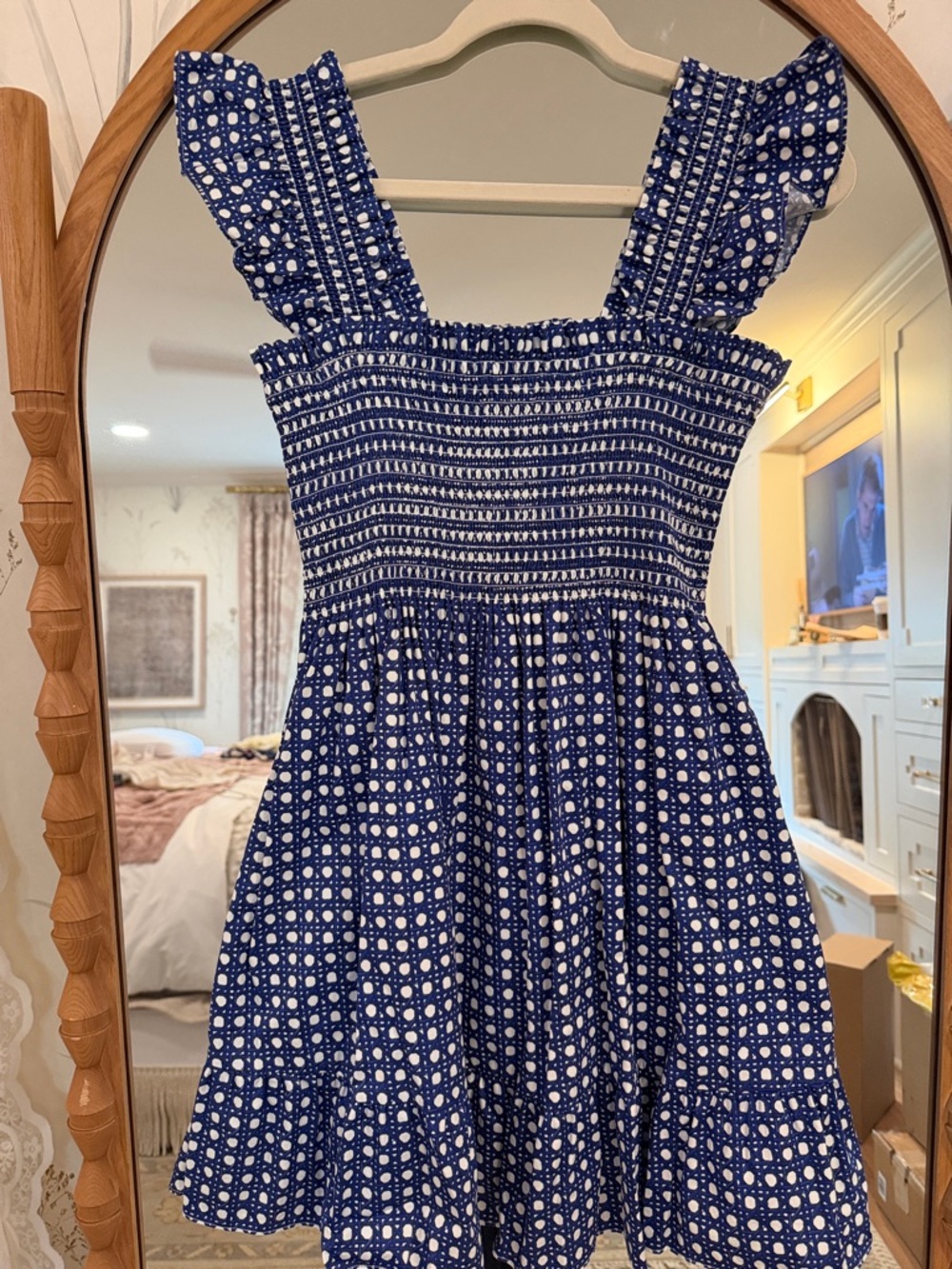 Hill House Home Elizabeth Nap Dress Blue Gingham size M - Picture 2 of 3